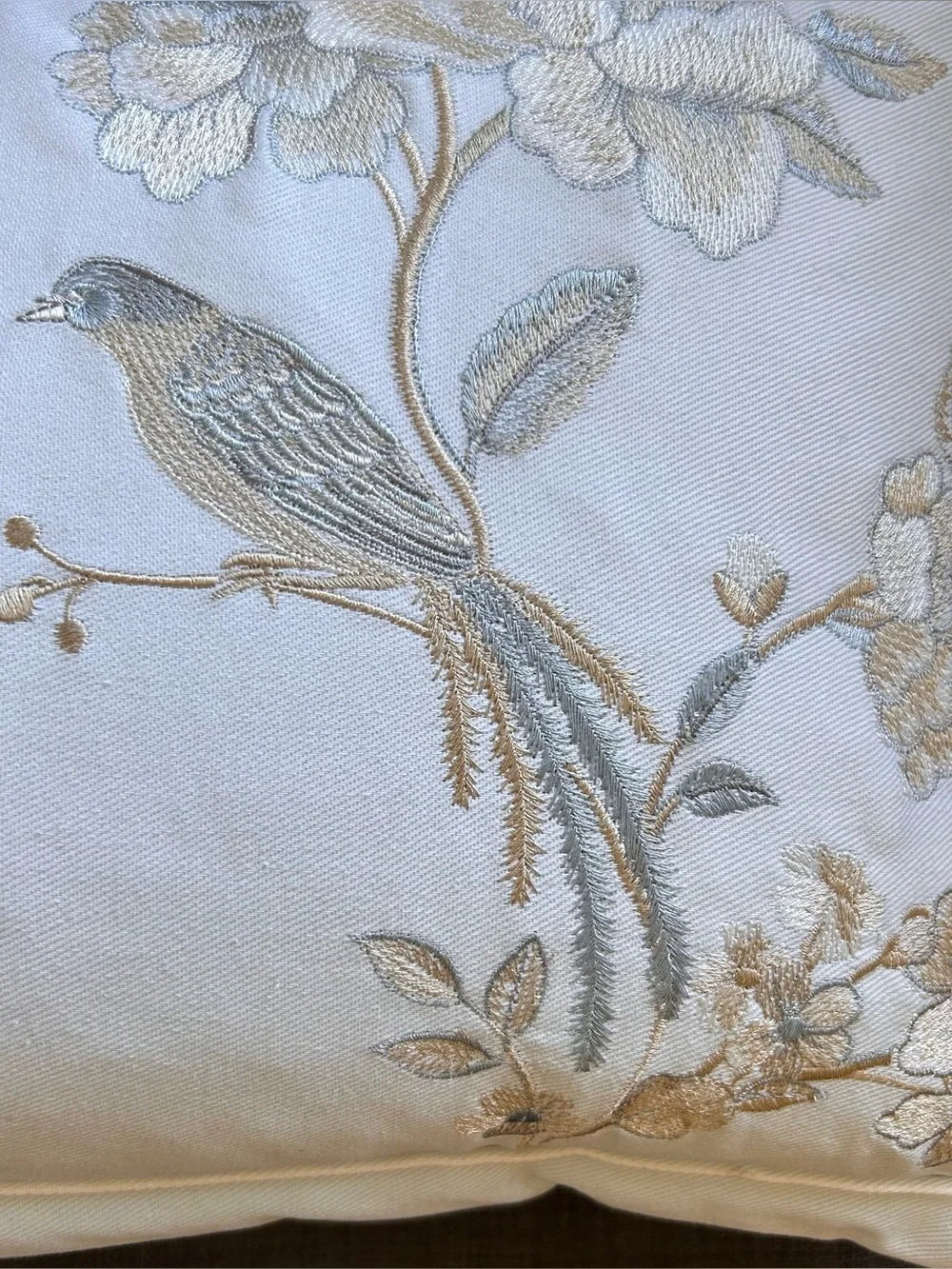 WAMSUTTA Chinoiserie Bird & Blossom Embroidered Lumbar Feather Insert #0630266A